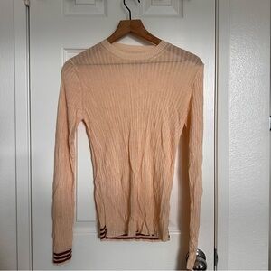 Acne Studios spitak lingerie peach Cream Ribbed Top